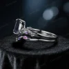 Nature-Inspired Engagement Ring Set: 1.25ct Pear-Cut Galaxy Blue Sandstone & Amethyst in Black Gold, Twig Vine Design