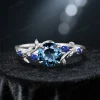 Sterling silver variant of the 1ct London Blue Topaz and Blue Sapphire ring, showcasing the classic vintage design and round gemstone centerpiece in a polished silver tone.