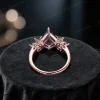 Top down view of 14k rose gold ring band showing the shank width and thickness for sizing reference.