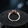 top down view of galaxy starry sky ring showing the black gemstone band width and shank thickness for sizing reference
